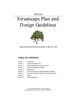 Streetscape Plan and Design Guidelines