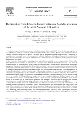 Modeled Evolution of the West Antarctic Rift System