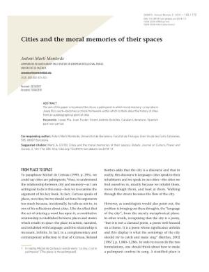 Cities and the Moral Memories of Their Spaces