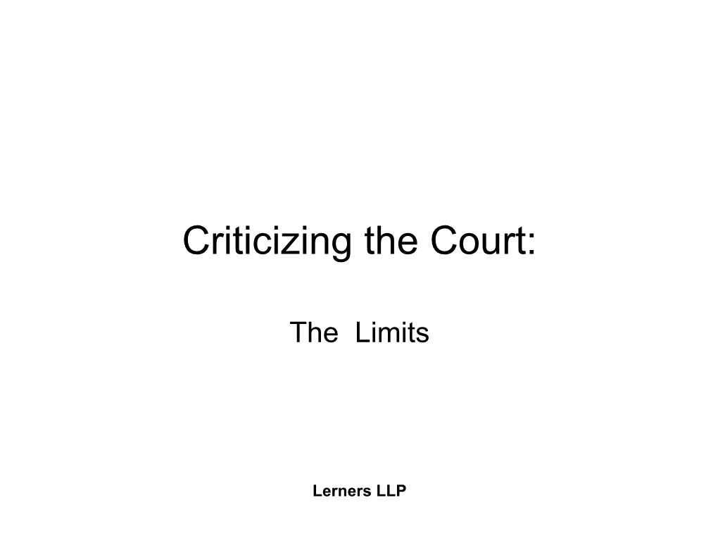 Criticizing the Court