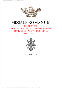 Missale Romanum