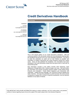 Credit Derivatives Handbook