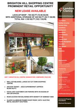 Brighton Hill Shopping Centre Prominent Retail Opportunity