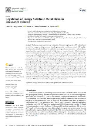 Regulation of Energy Substrate Metabolism in Endurance Exercise