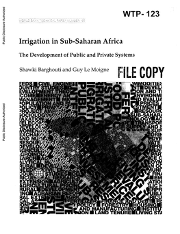 Irrigation in Sub-Saharan Africa