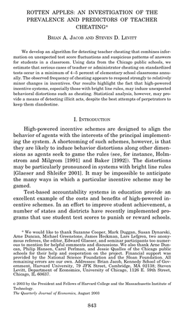 Rotten Apples: an Investigation of the Prevalence and Predictors of Teacher Cheating