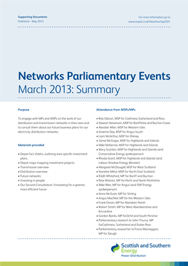 Parliamentary Events Summary