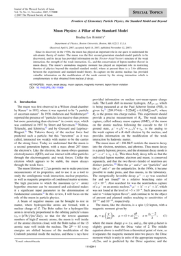 Muon Physics: a Pillar of the Standard Model