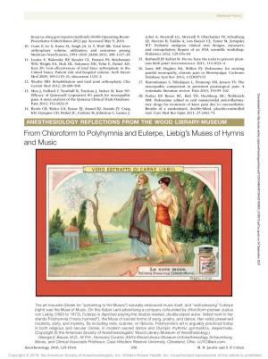 From Chloroform to Polyhymnia and Euterpe, Liebig's Muses of Hymns and Music