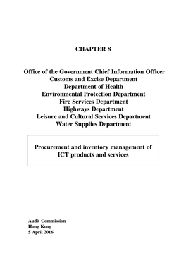 CHAPTER 8 Office of the Government Chief Information Officer Customs