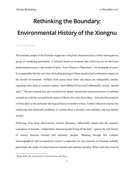Environmental History of the Xiongnu