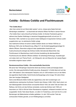 Schloss Colditz Und Fluchtmuseum