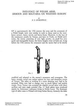 Influence of Polish Arms, Armour and Militaria on Western Europe