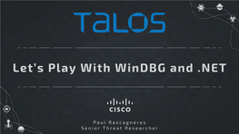Let's Play with Windbg and .NET