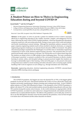A Student Primer on How to Thrive in Engineering Education During and Beyond COVID-19