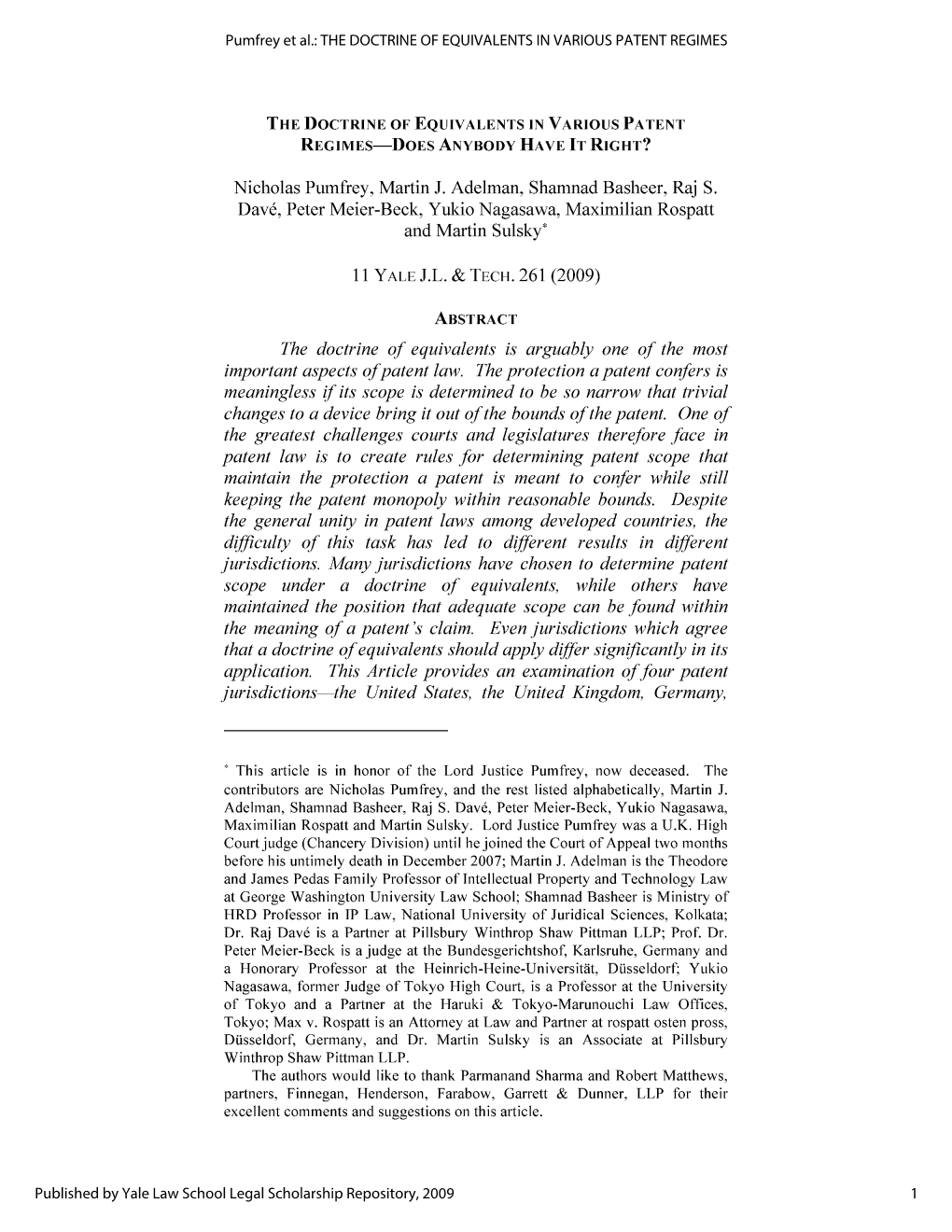 The Doctrine of Equivalents in Various Patent Regimes-Does Anybody Have It Right?