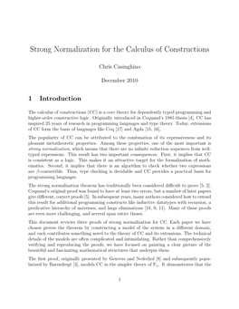 Strong Normalization for the Calculus of Constructions