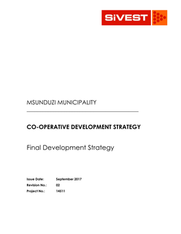 Msunduzi Co-Operative Development Strategy