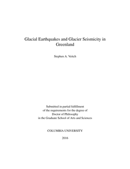 Glacial Earthquakes and Glacier Seismicity in Greenland