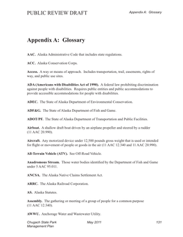 Appendix A: Glossary