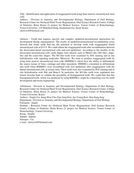 Title : Identification and Application of Reaggregated Tooth Using Bone