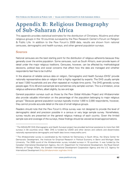 Appendix B: Religious Demography of Sub-Saharan Africa