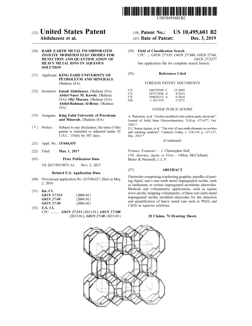 United States Patent ( 10 ) Patent No.: US 10,495,601 B2 Abdulazeez Et Al