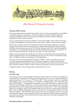 Newsletter Winter 2009
