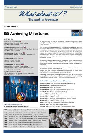 ISS Achieving Milestones