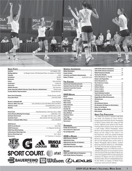 1 2009 Ucla Women's Volleyball Media Guide