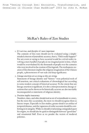 Mcrae's Rules of Zen Studies