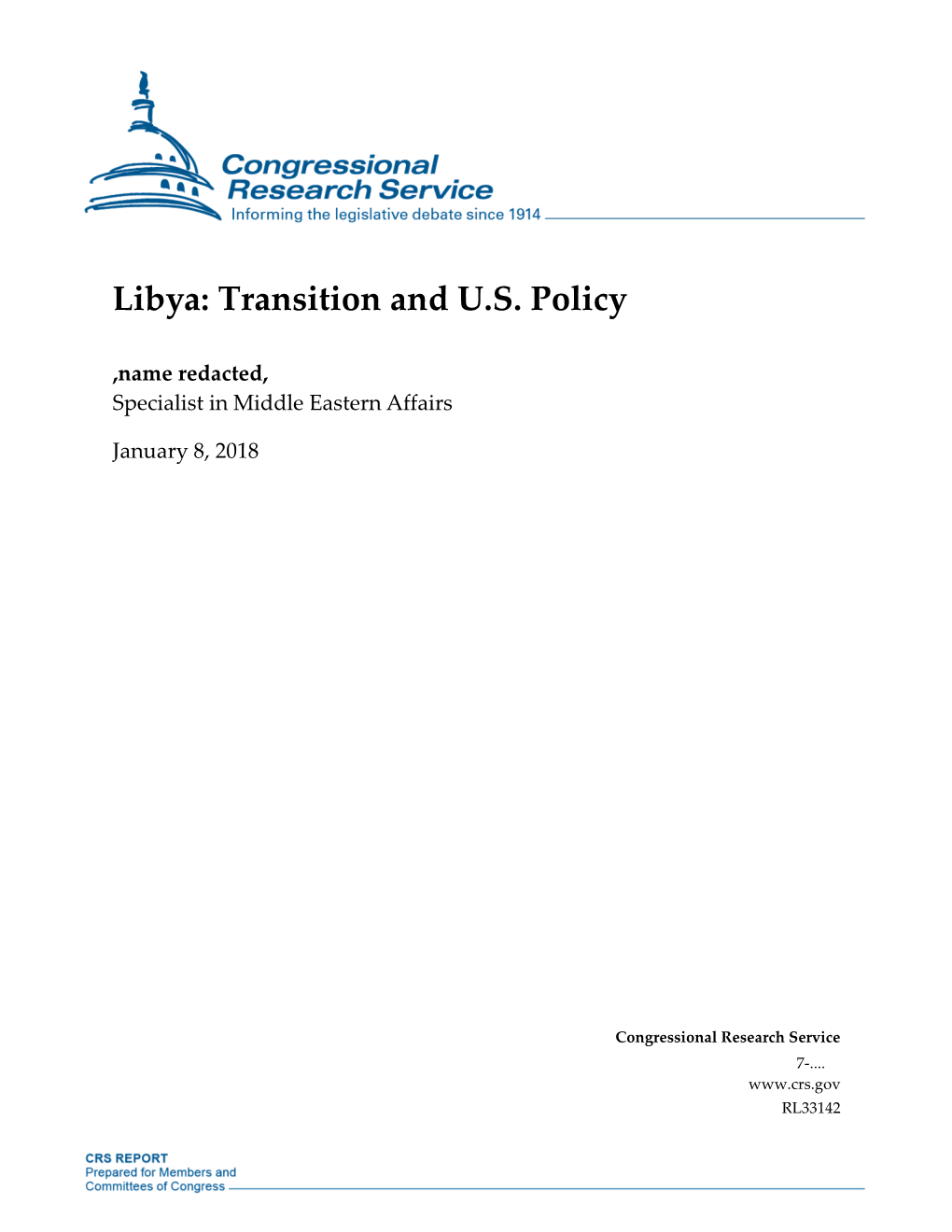 Libya: Transition and U.S