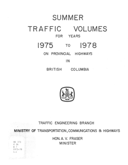 1975 to 1978 Summer Traffic Volumes