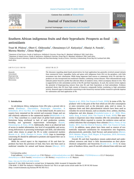 Southern African Indigenous Fruits and Their Byproducts Prospects As Food Antioxidants