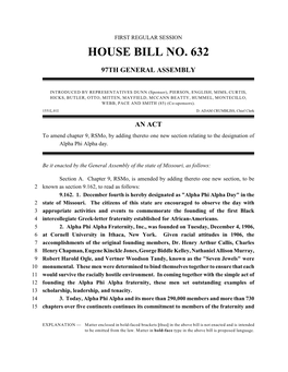House Bill No. 632