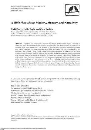A Little Flute Music: Mimicry, Memory, and Narrativity