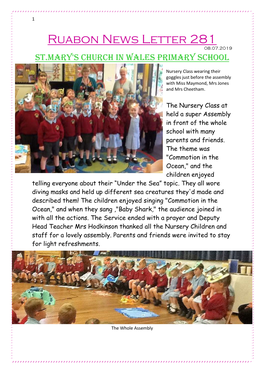 Ruabon News Letter 281 08.07.2019 St.Mary's Church in Wales Primary School