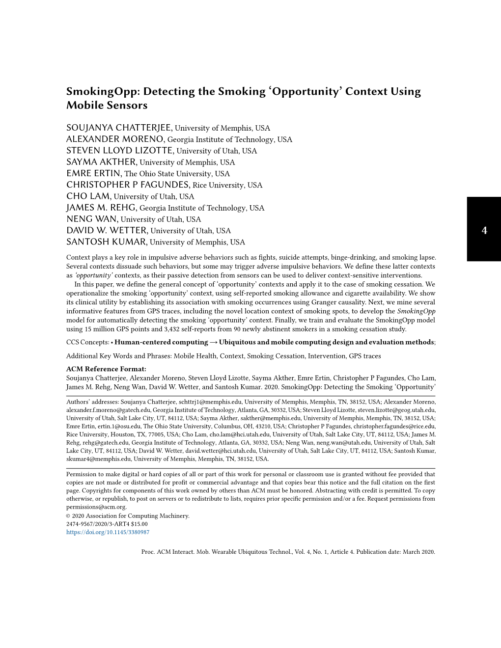 4 Smokingopp: Detecting the Smoking 'Opportunity' Context