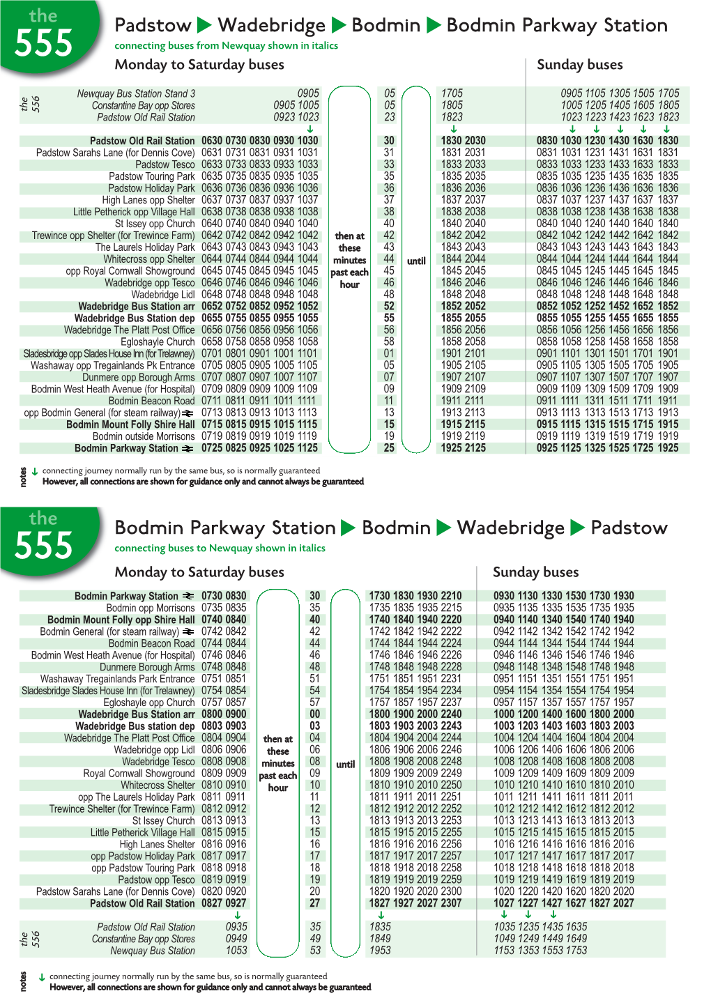 Padstow Wadebridge Bodmin Bodmin Parkway Station L L L Bodmin