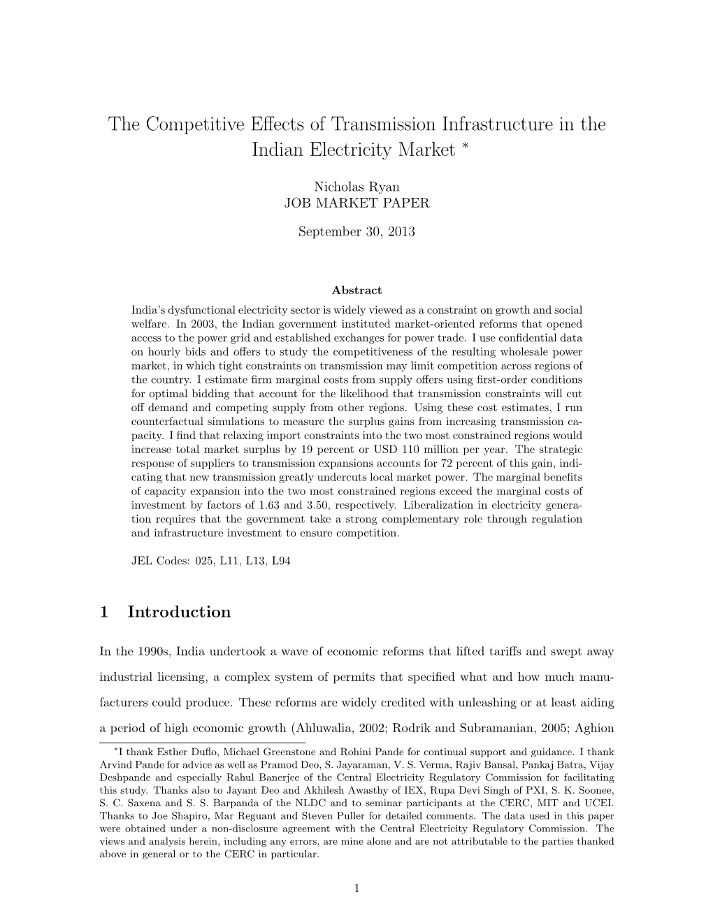 The Competitive Effects of Transmission Infrastructure in The