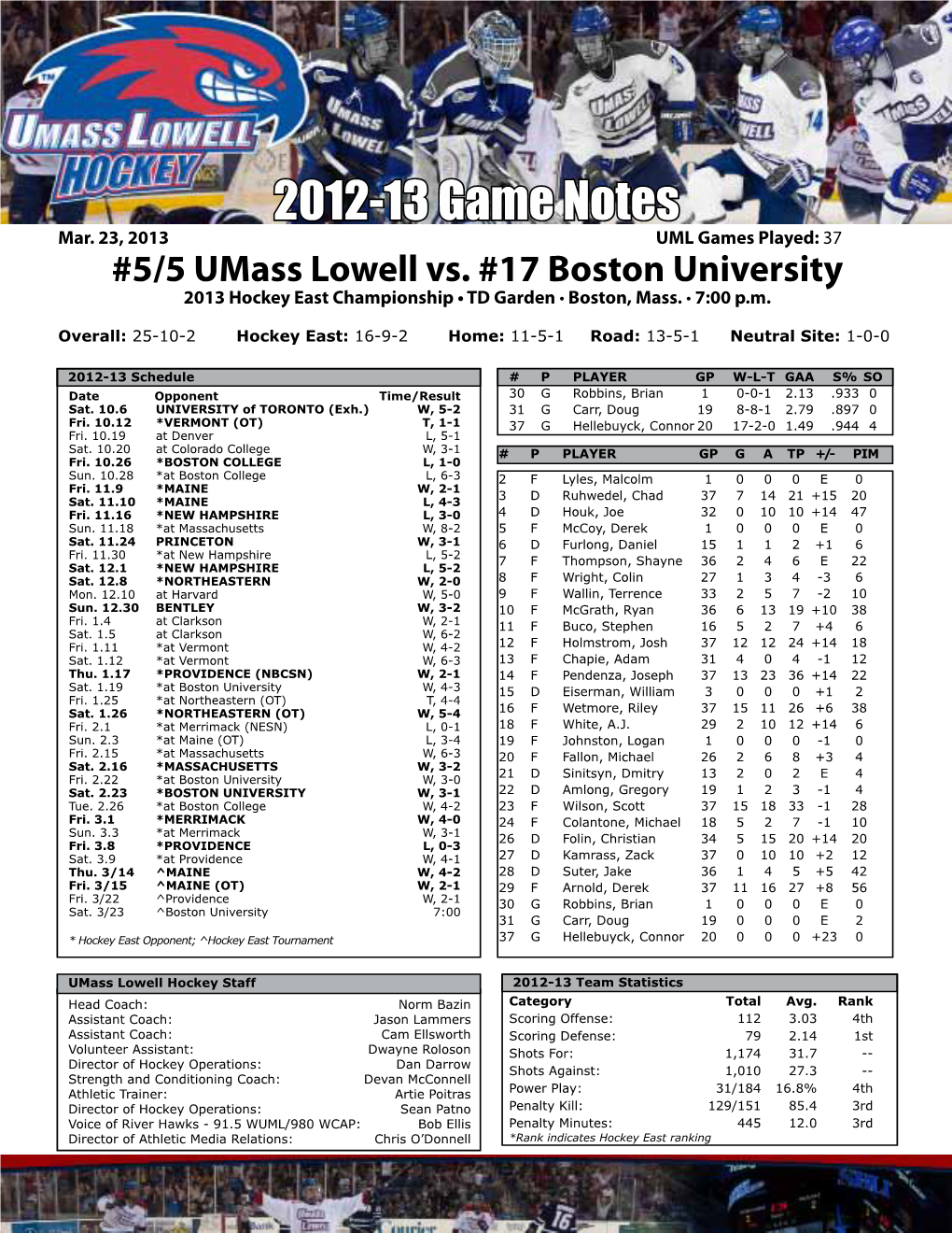 2012-13 Game Notes Mar