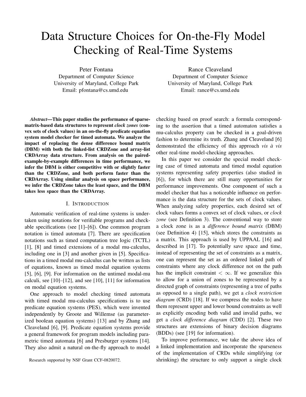 Data Structure Choices for On-The-Fly Model Checking of Real-Time Systems