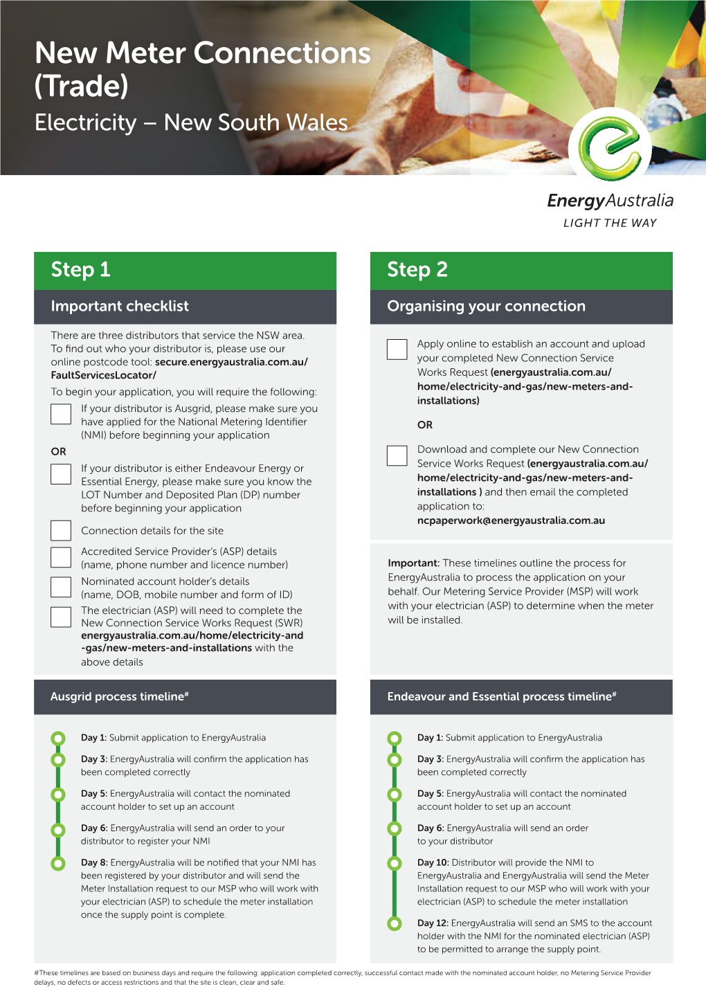 New Meter Connections (Trade) Electricity – New South Wales