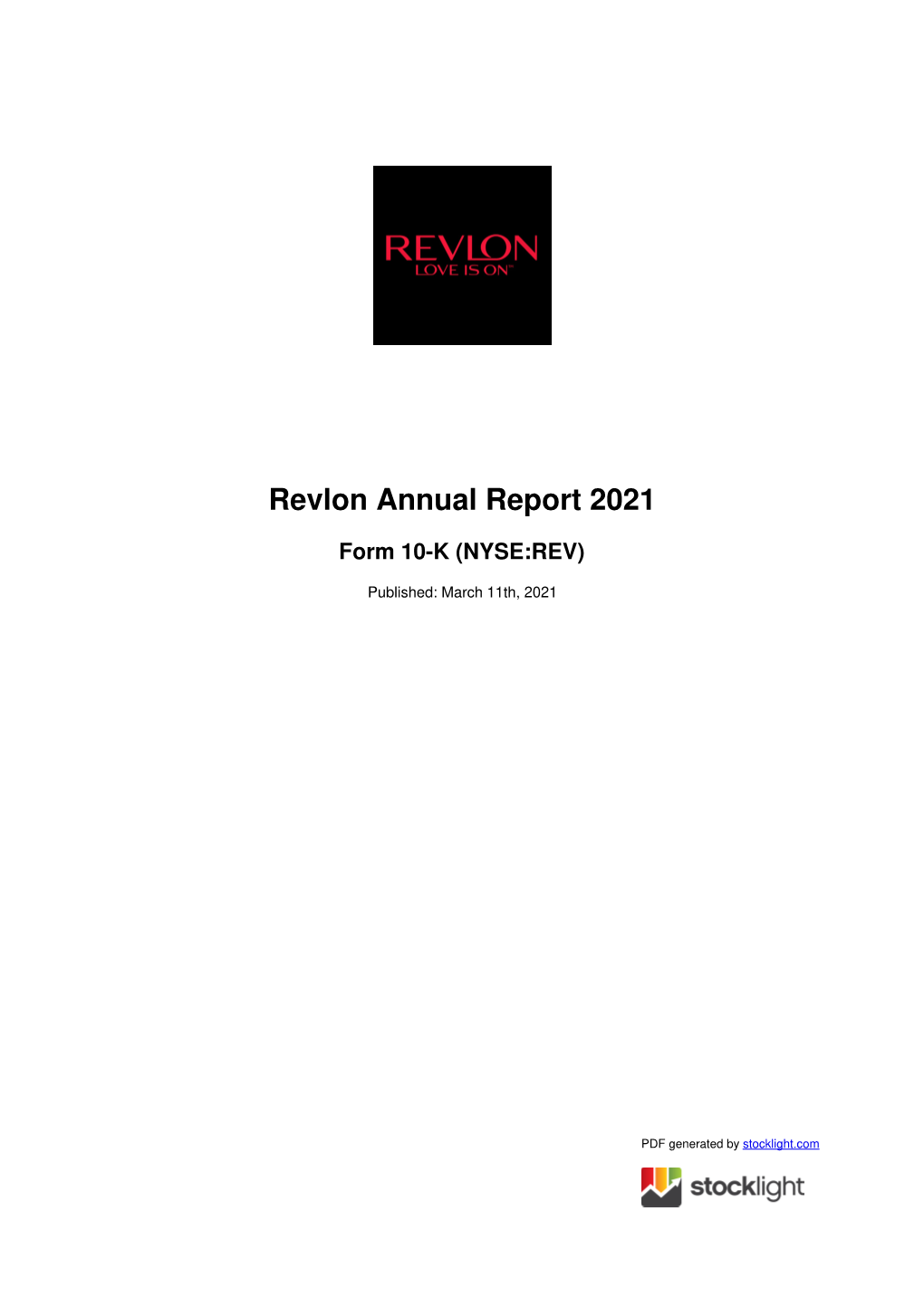 Revlon Annual Report 2021