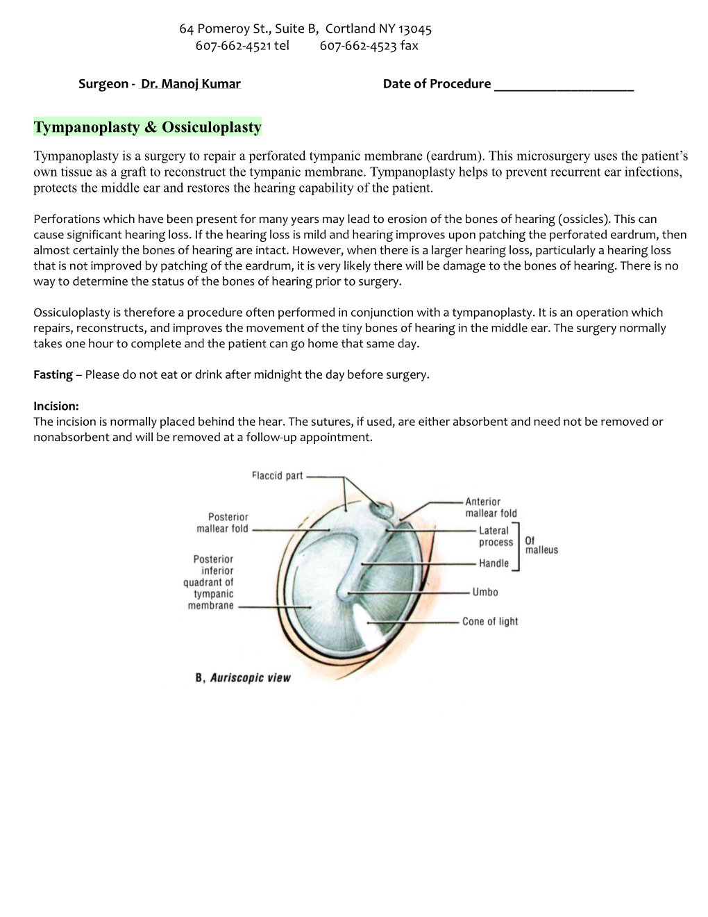 Tympanoplasty & Ossiculoplasty