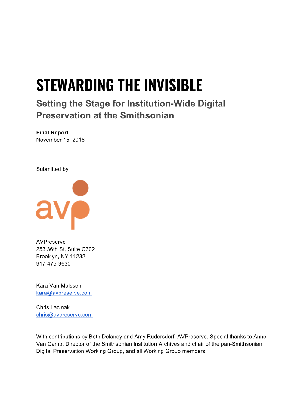 Setting the Stage for Institution-Wide Digital Preservation at the Smithsonian