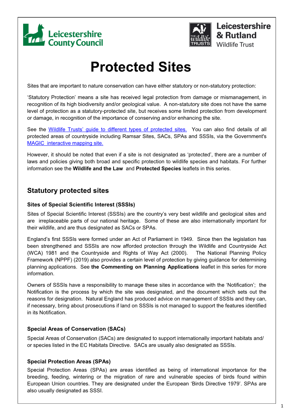 Protected Sites