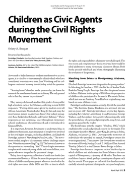 Children As Civic Agents During the Civil Rights Movement Kristy A