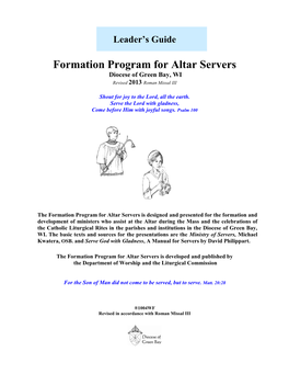 Formation Program for Altar Servers | Leader's Guide