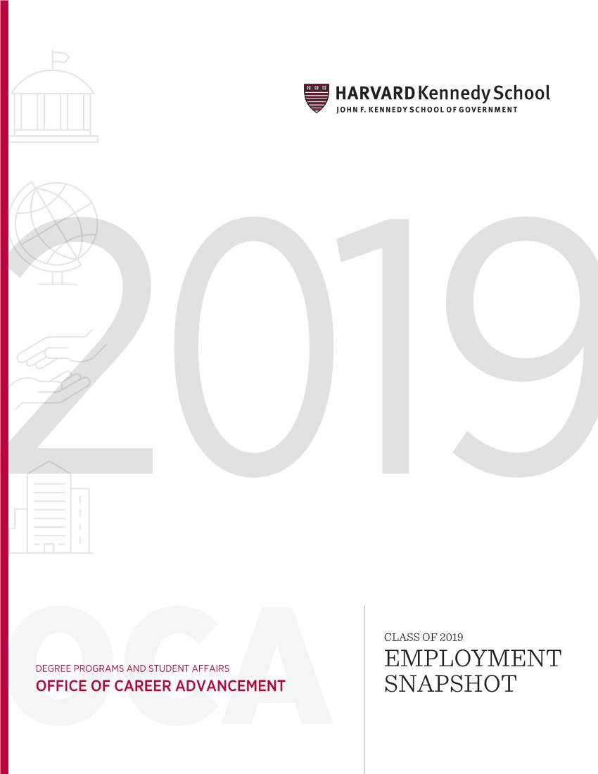 Harvard Kennedy School Class of 2019 Employment Snapshot